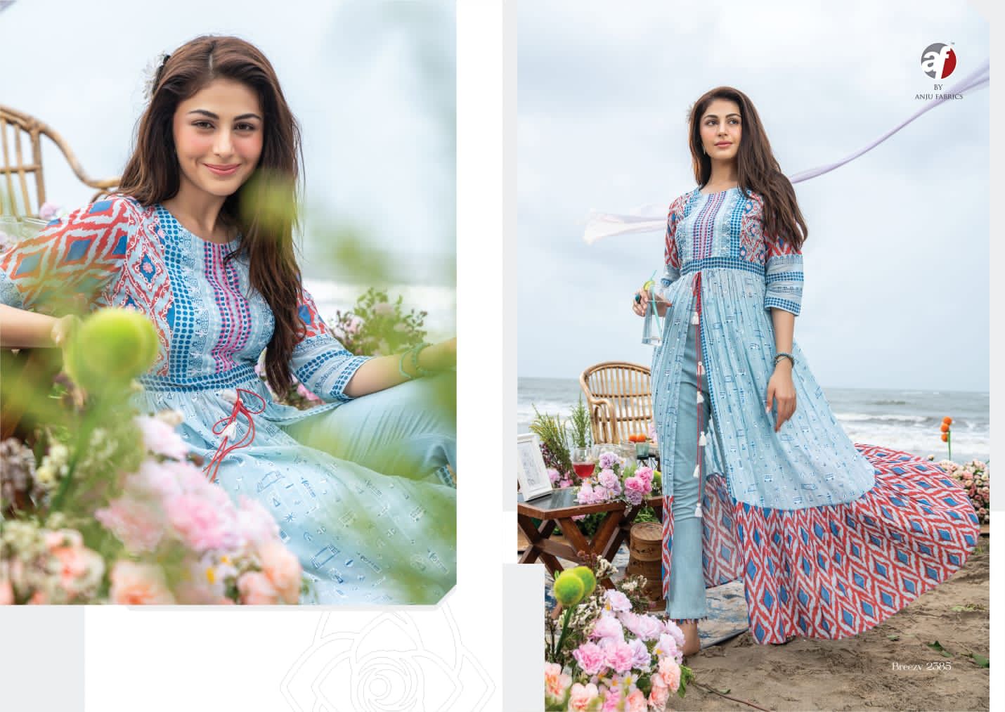Breezy New Exclusive Party Wear Stylish Designer Kurti With Bottom Collection